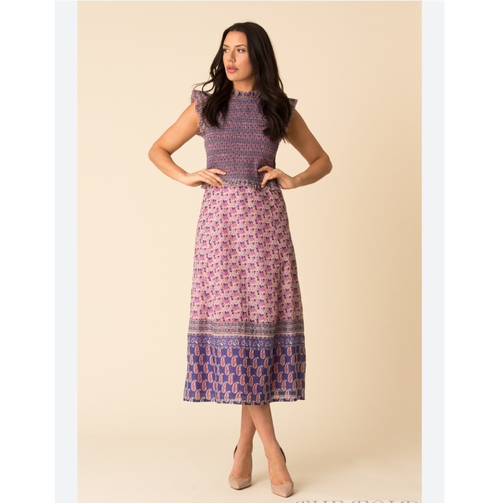 Sea New York Purple and Pink Midi Dress